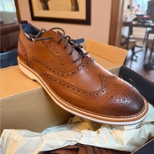 Cole Haan Men's Brown Wingtip Derby with White Contrast Sole